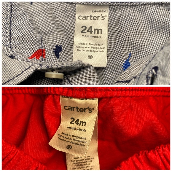 Carter’s Dinosaur Print Button Down with Red Pants outfit - Picture 7 of 7